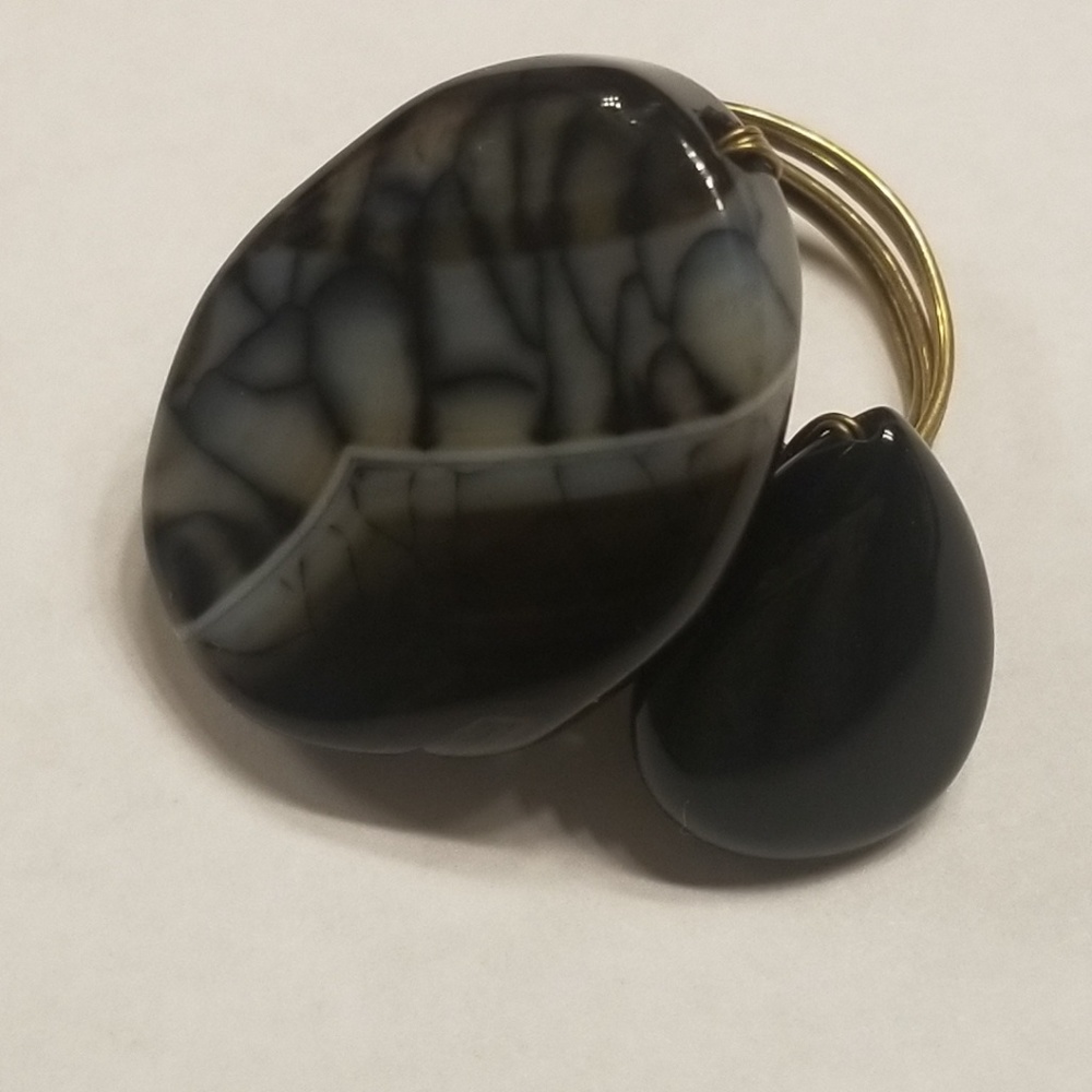 Black/Light Silver Ring - Picture 3 of 3